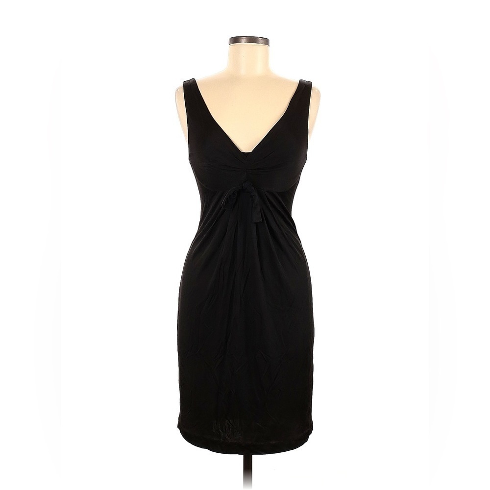 BCBGMAXAZRIA Black V-Neck Midi Dress XS